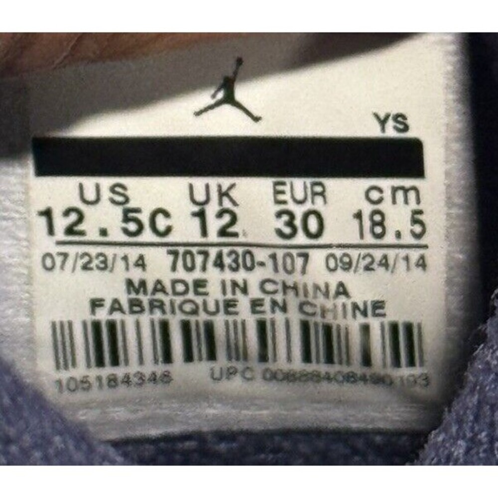 Nike Air Jordan IV 4 Retro LS PS LEGEND BLUE Shoes Youth Sz 12.5C 707430-107 - Picture 13 of 15